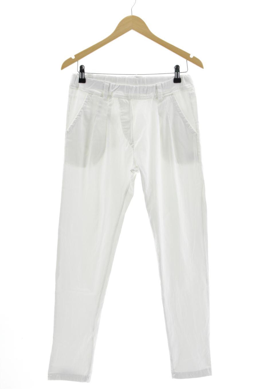 Pantaloni casual de Made in italy de la talla 38, de color bianco