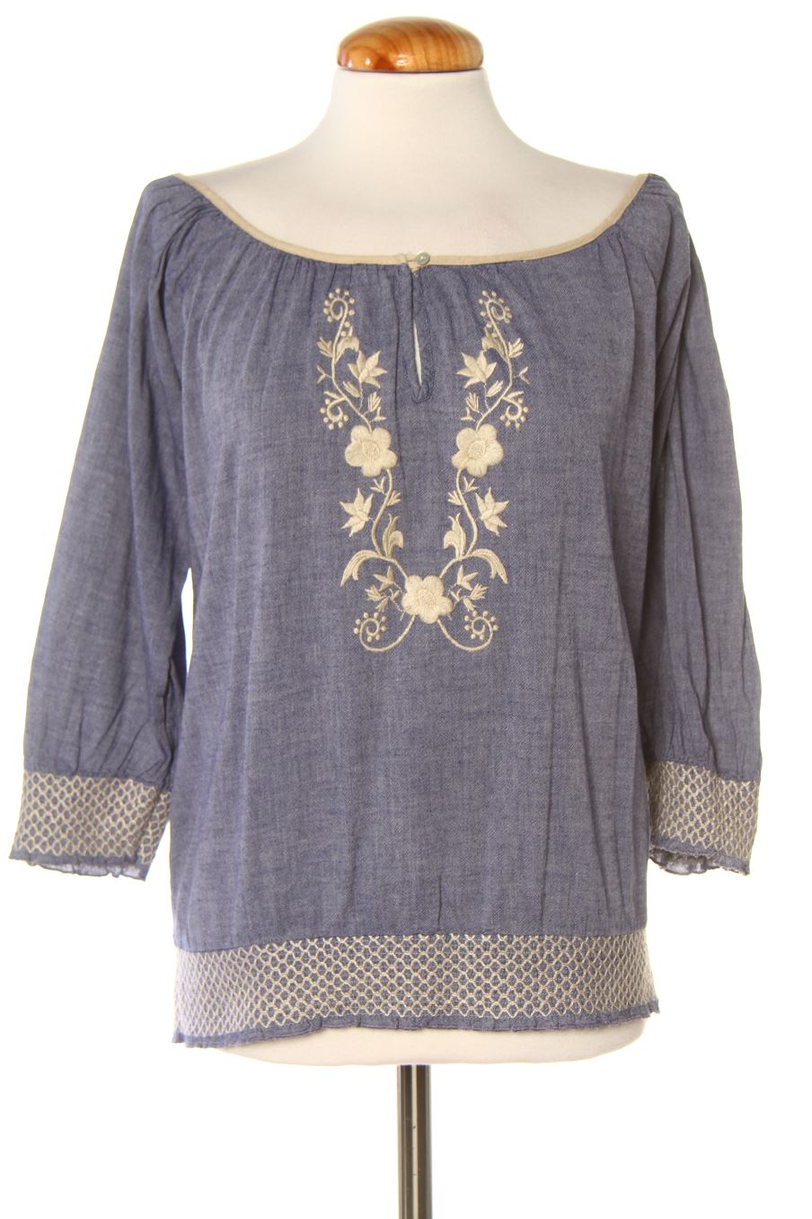 Blouse à manches longues Zara de la taille M, de couleur bleu