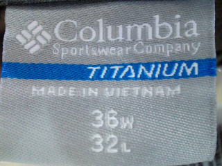 Pantalon largo de Columbia de la talla 46