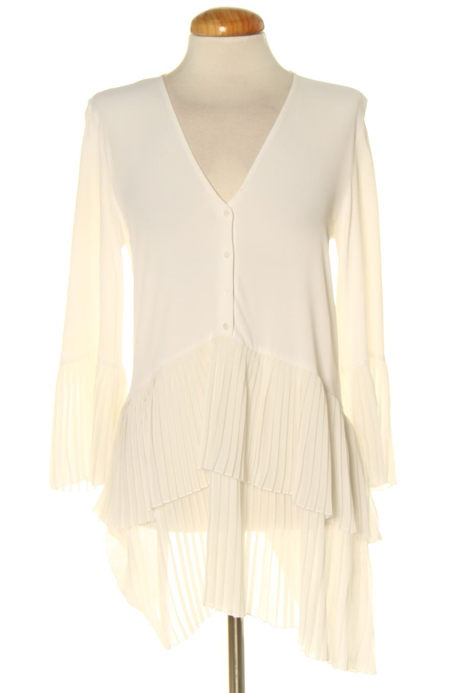Blusa a maniche lunghe de Zara de la talla XS, de color bianco