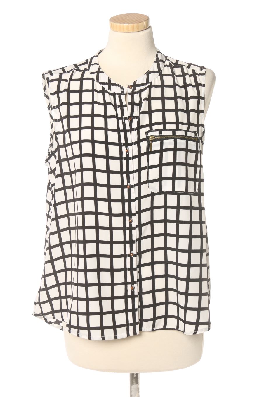 Blusa de manga corta de Am Christine de la talla S, de color cuadros