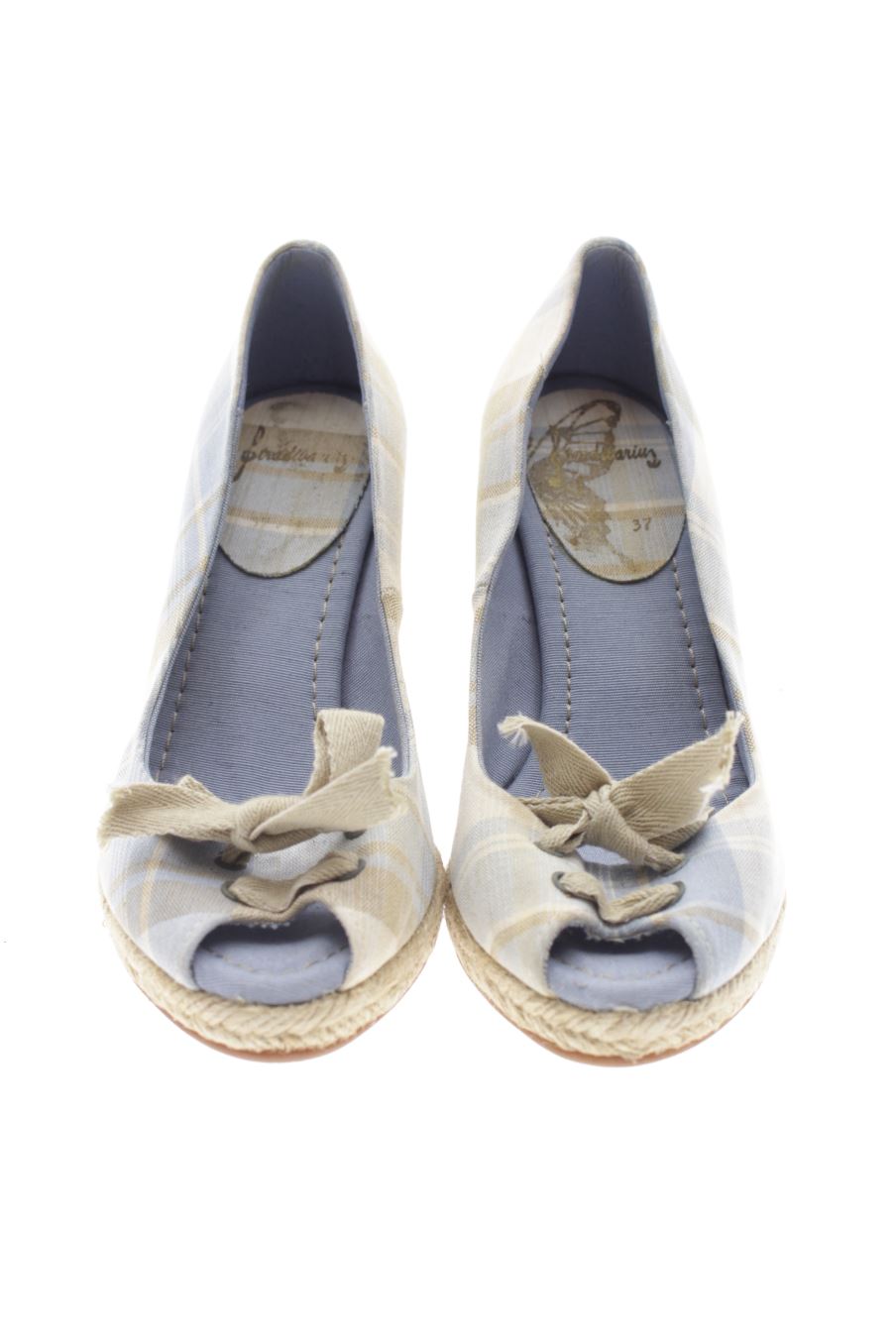 Sandalias tacon de Stradivarius de la talla 37, de color cuadros de