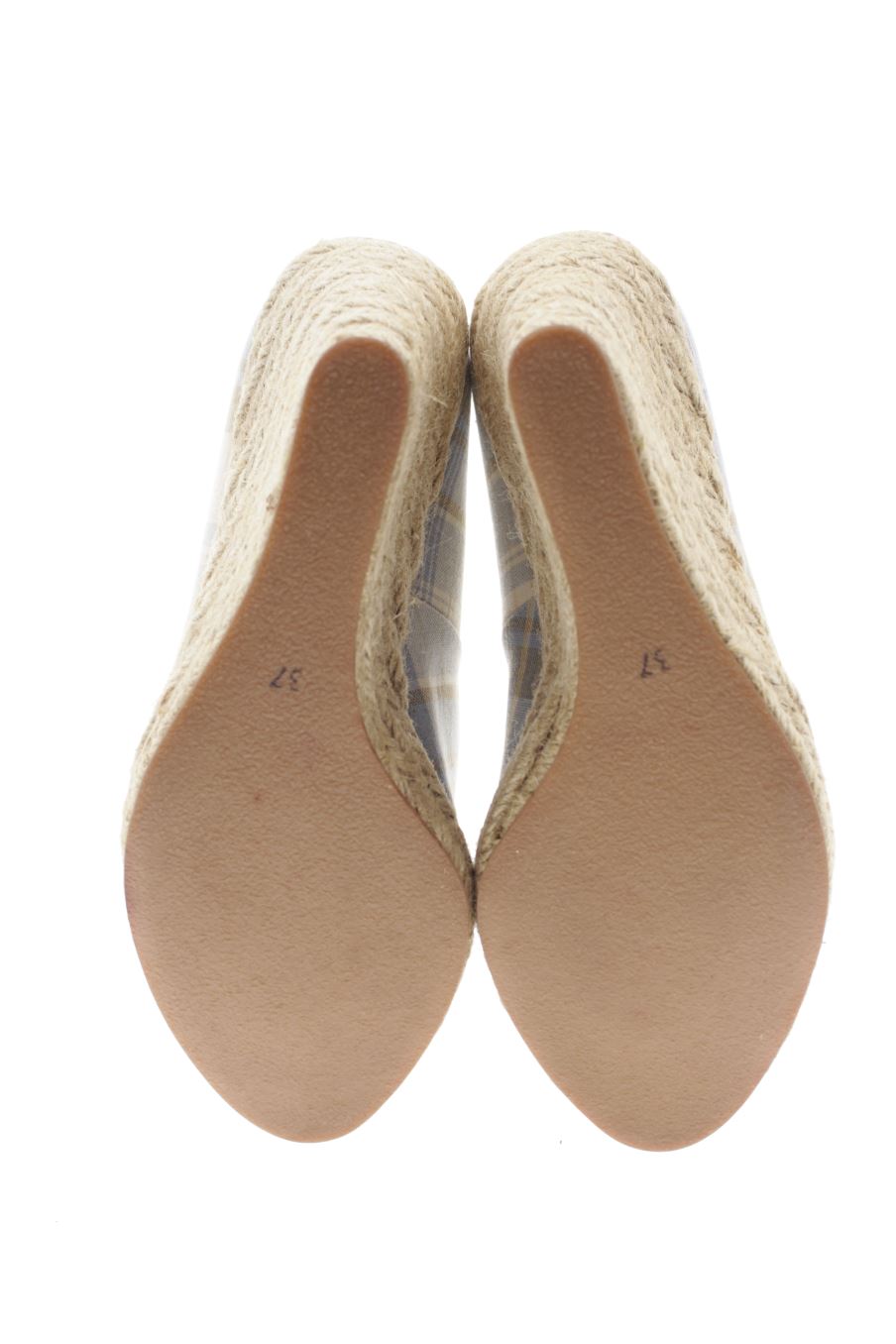 Sandalias tacon de Stradivarius de la talla 37, de color cuadros de