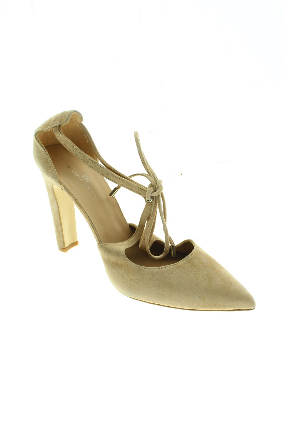 Sandalias tacon de Gloria Ortiz de la talla 39, de color beige de