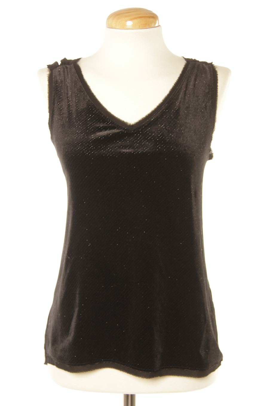 Top de Zara de la talla XS, de color negro de terciopelo