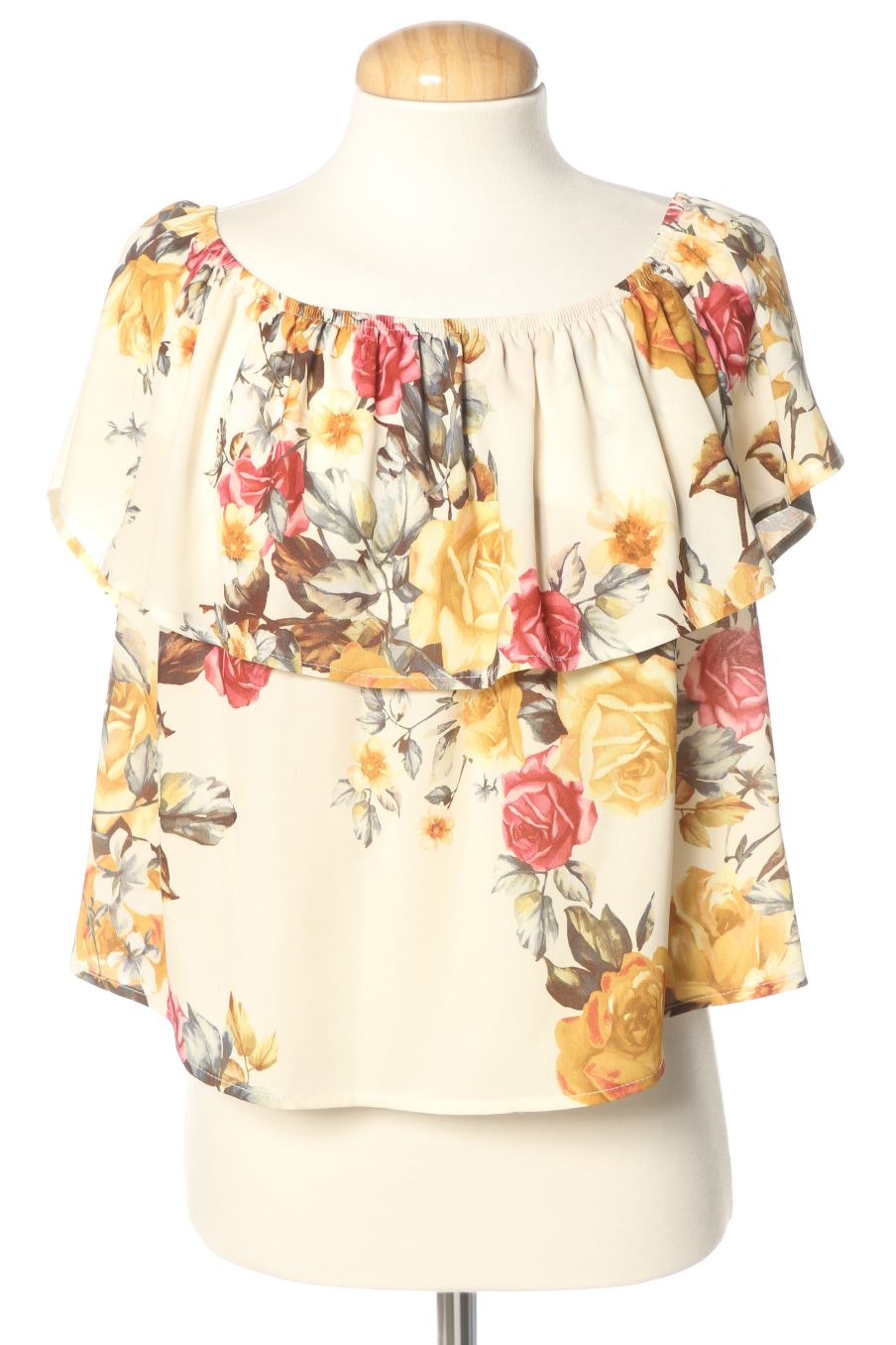 Blusa de manga corta de Stradivarius de la talla S, de color flores