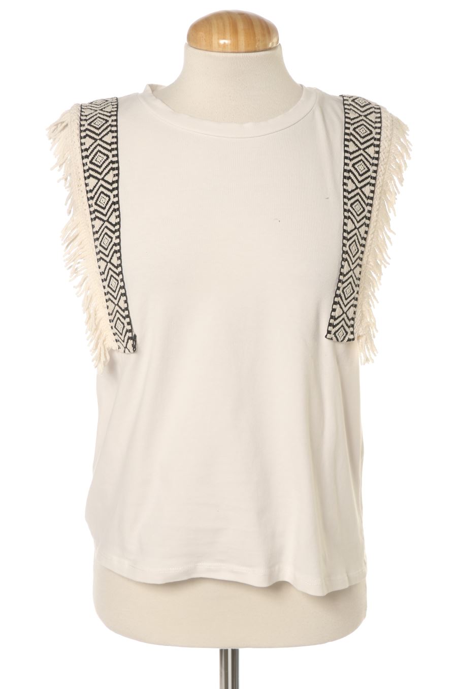 Aufwändiges Top von Made in italy Größe S, Farbe Weiss, für