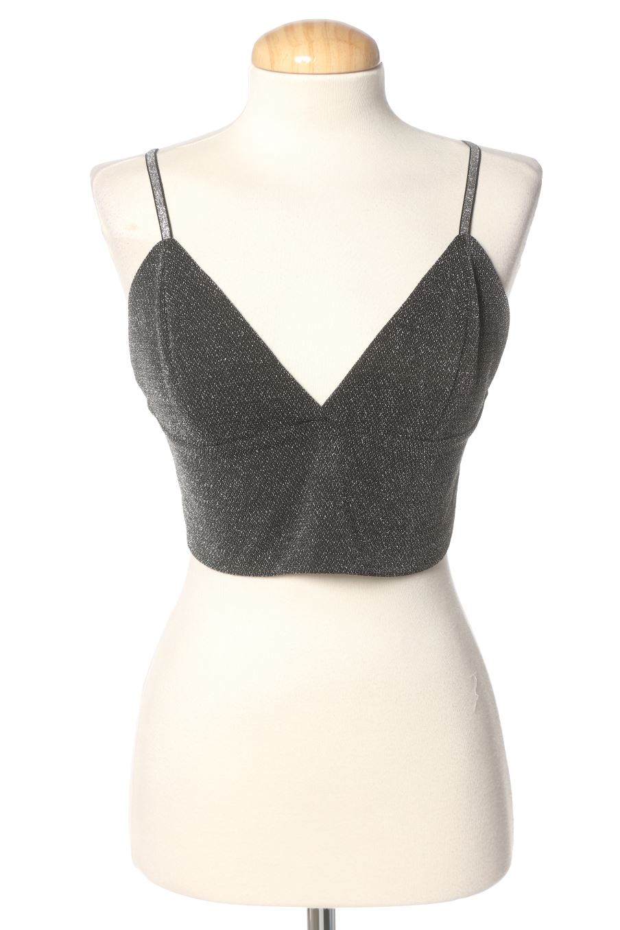 Top de Zara de la talla S, de color argentato