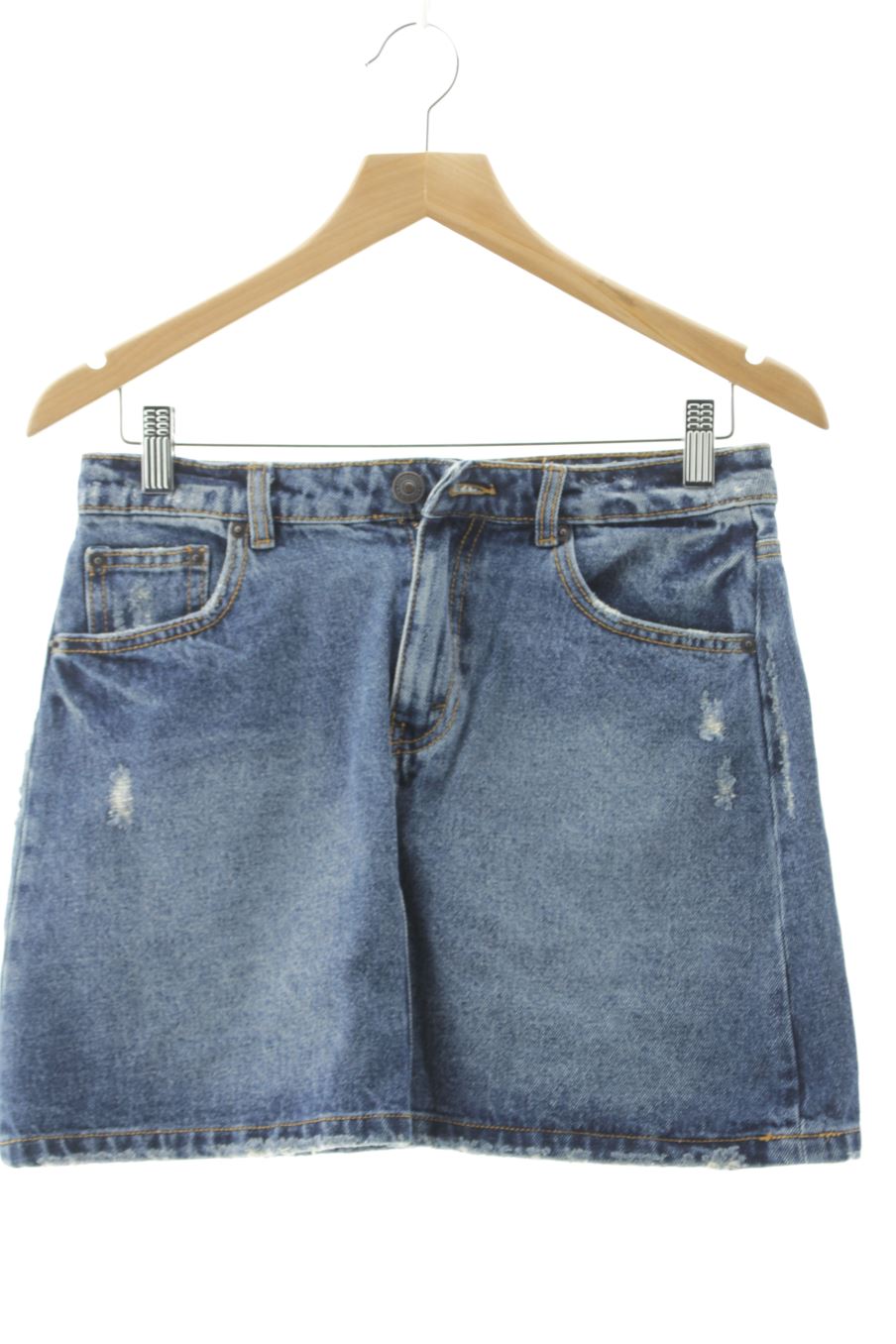Jupe Stradivarius de la taille 38, de couleur bleu de denim