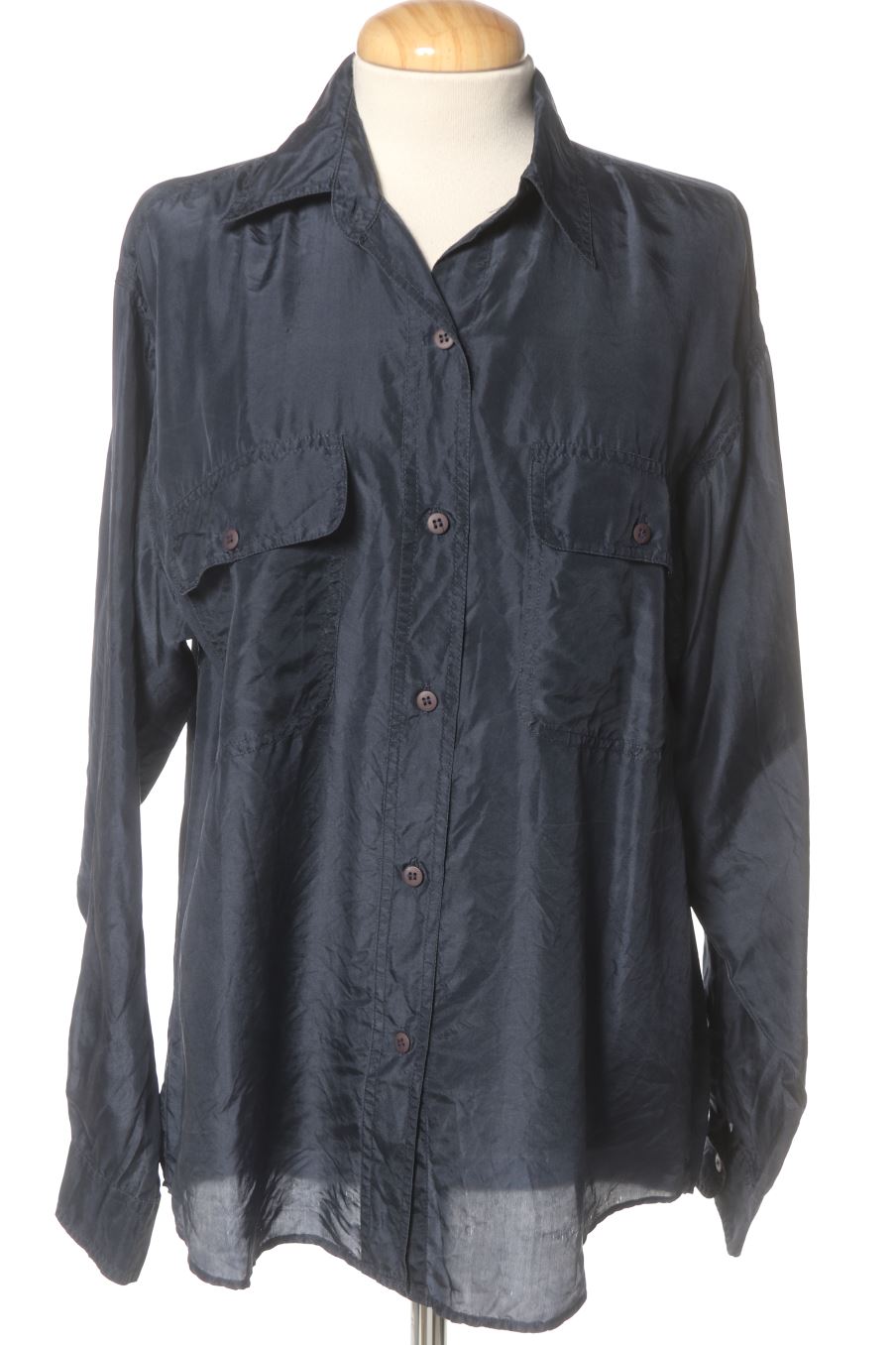 Chemise PURA SETA de la taille S, de couleur bleu marine