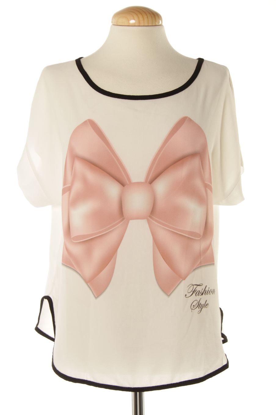 Blouse à manches courtes Made in italy de la taille M, de couleur blanc