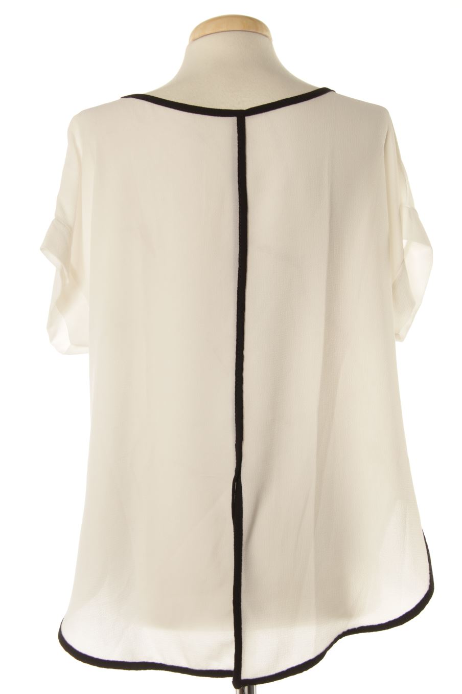 Blouse à manches courtes Made in italy de la taille M, de couleur blanc