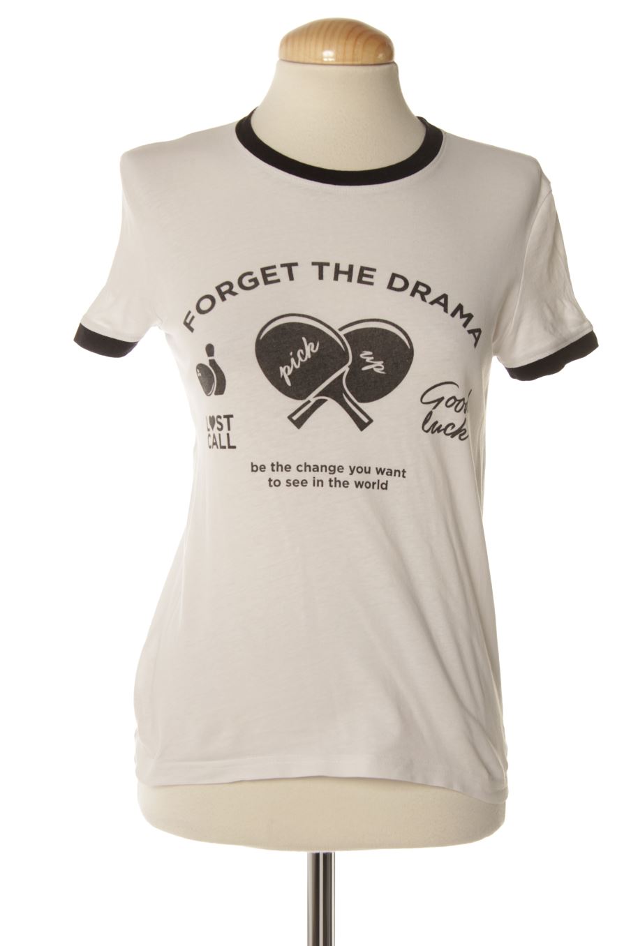 Camiseta de Bershka de la talla XS, de color blanco