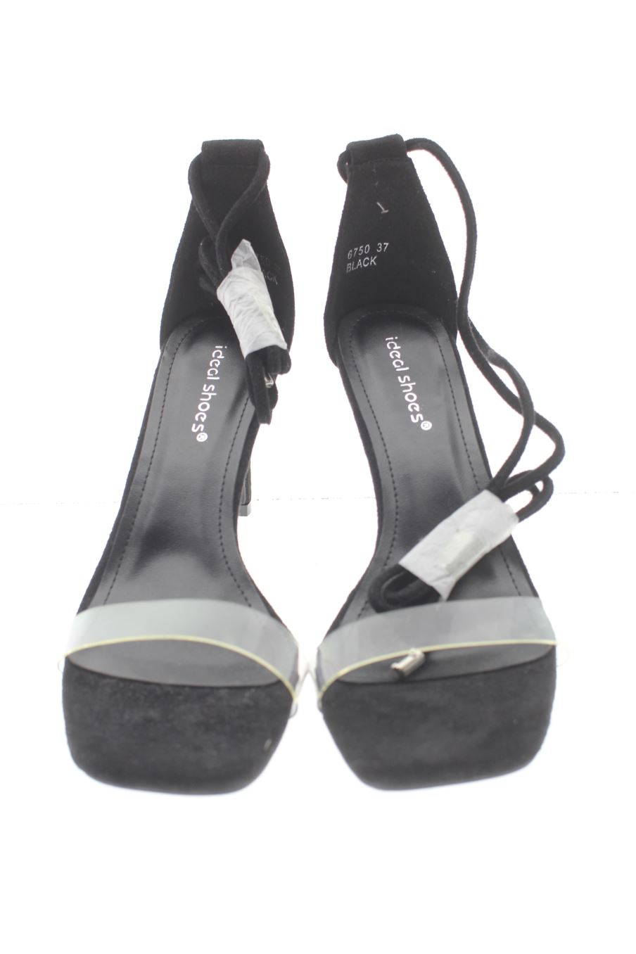 Sandalias tacon de Ideal Shoes de la talla 37, de color negro de