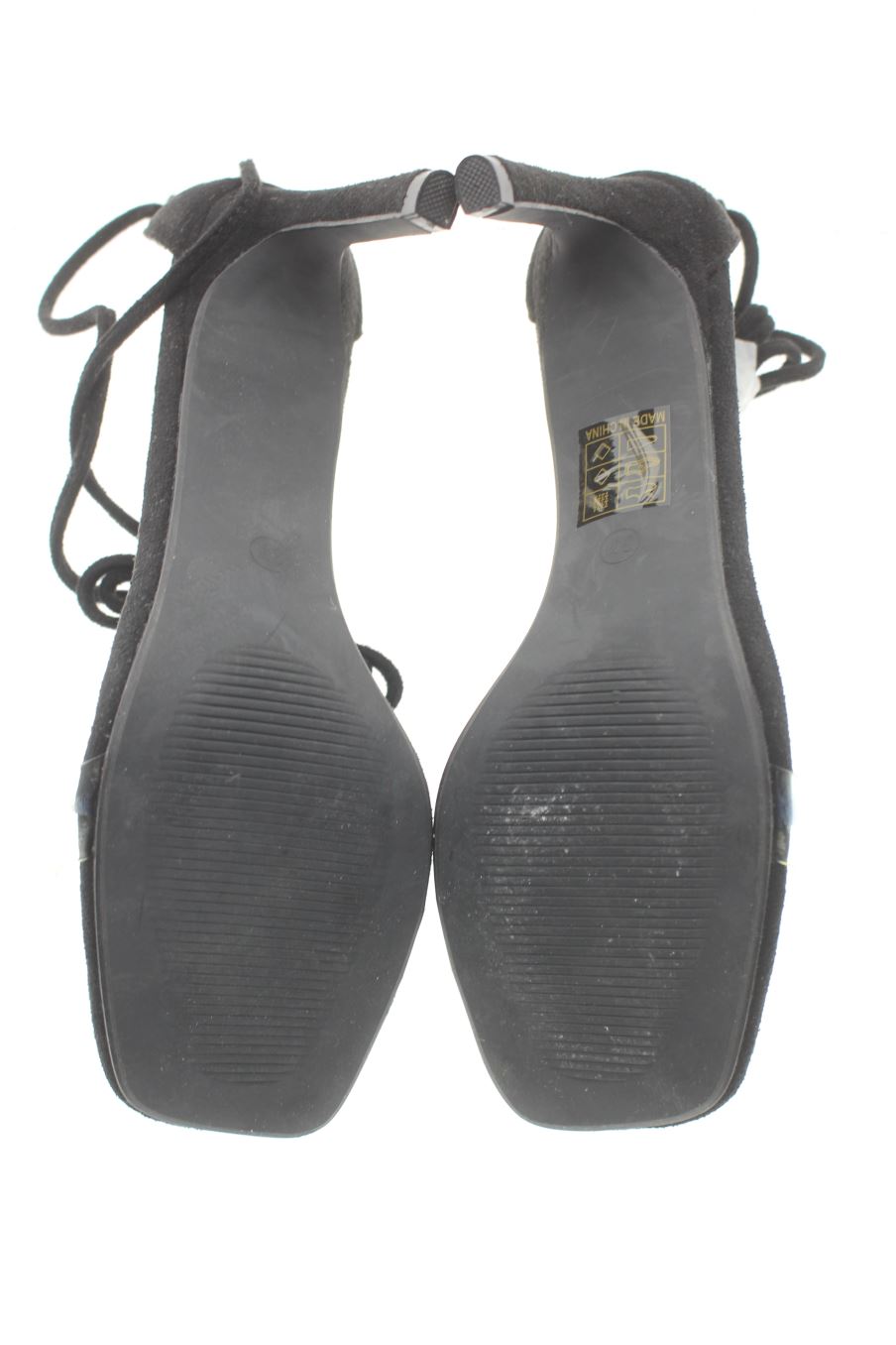 Sandalias tacon de Ideal Shoes de la talla 37, de color negro de