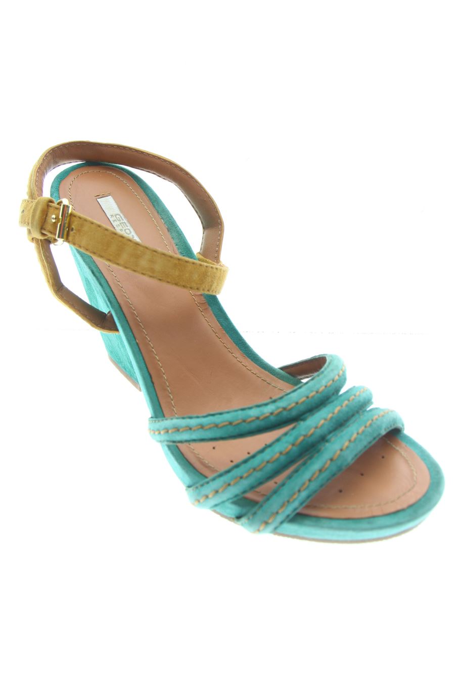 Sandalen mit Absatz von Geox in der Grösse 36, in der Farbe grün aus