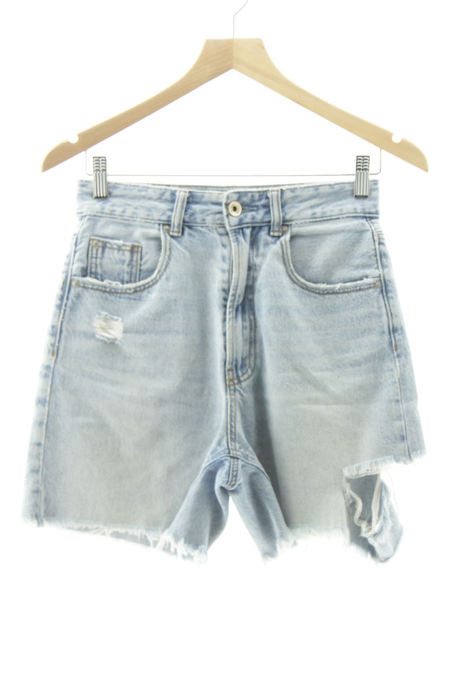 Kurze Hose von Stradivarius Größe 36, Farbe Blau, aus Jeanskleidung für