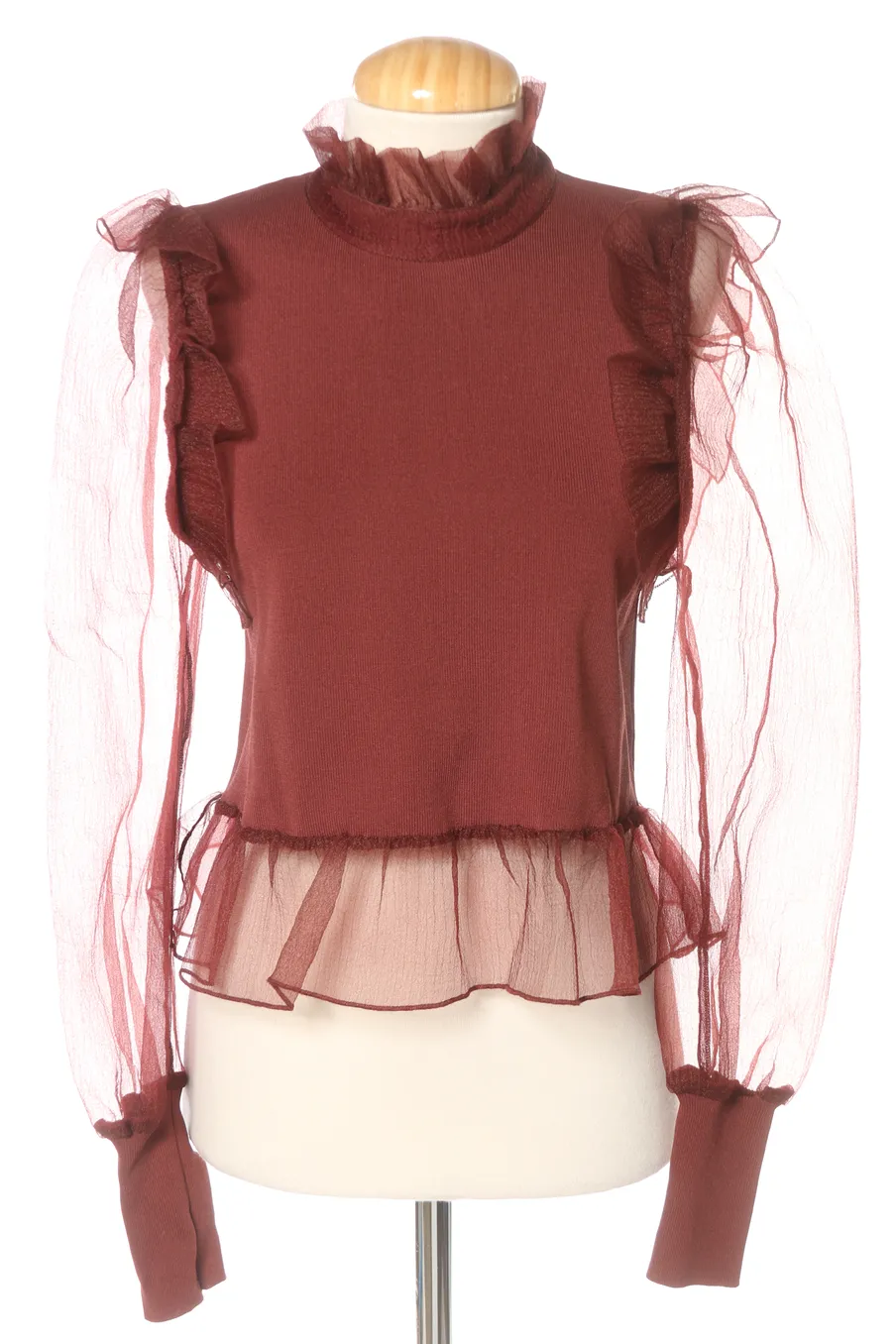 Pull Zara de la taille M, de couleur bordeaux