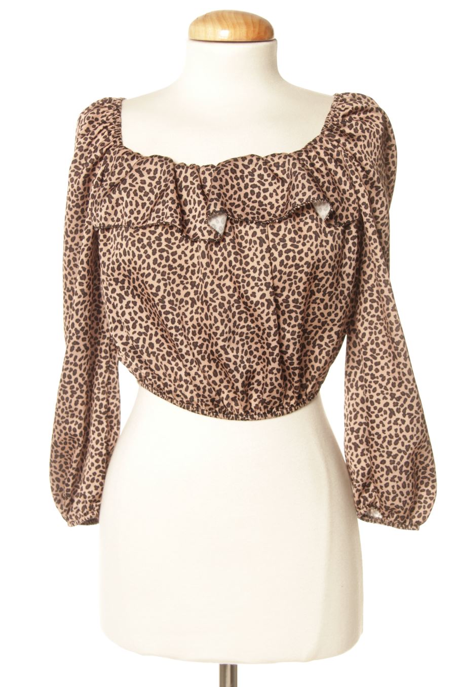 Blusa de manga larga de PERCENTIL de la talla 38, de color animal print