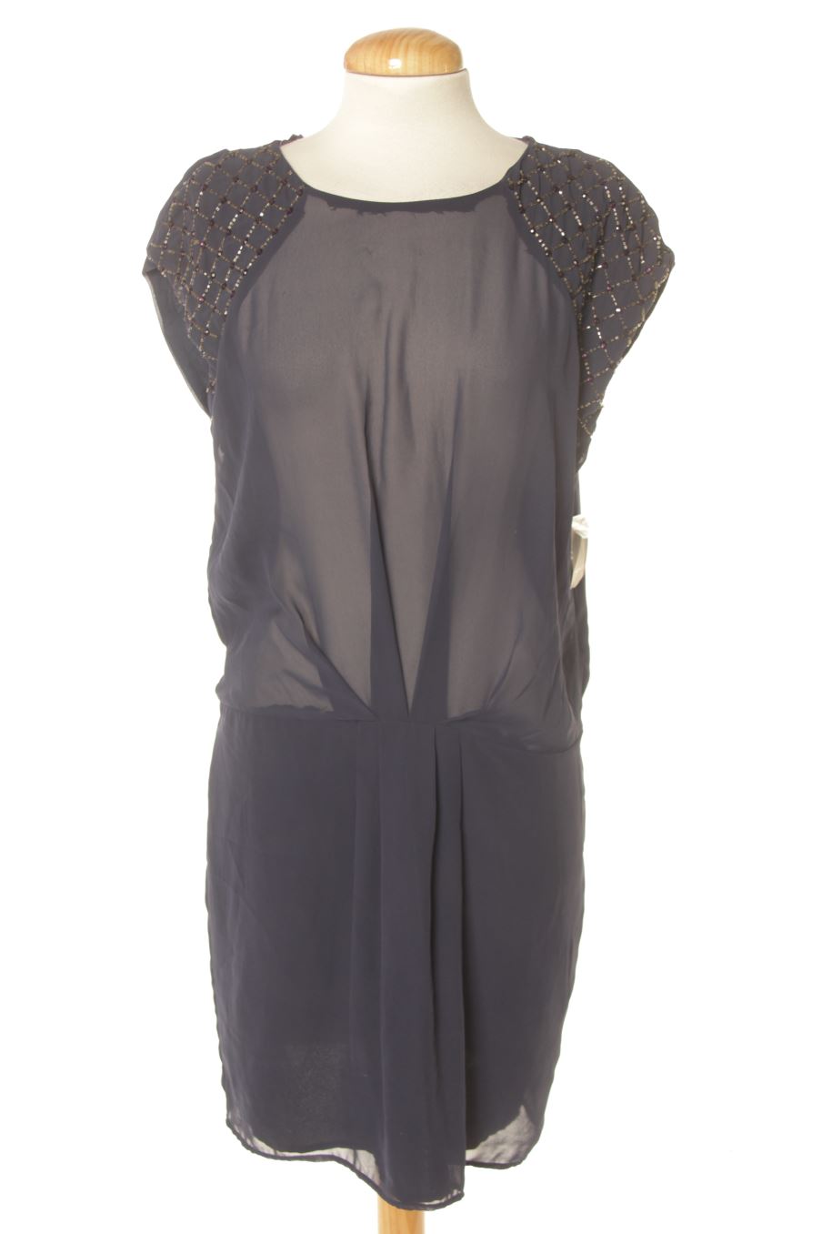 Robe casual Zara de la taille L, de couleur bleu marine