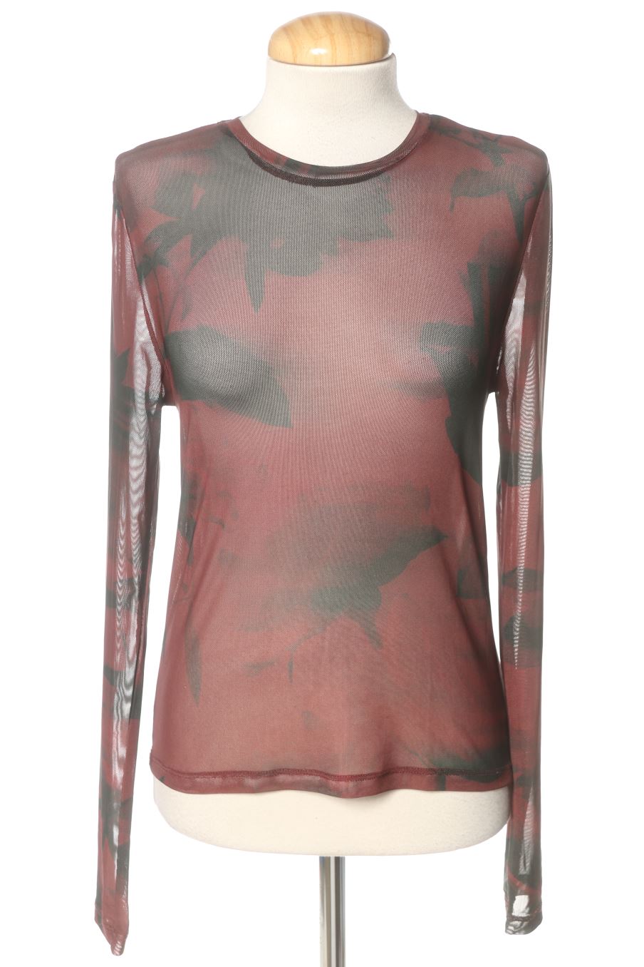 T-shirt à manches longues Stradivarius de la taille M, de couleur bordeaux