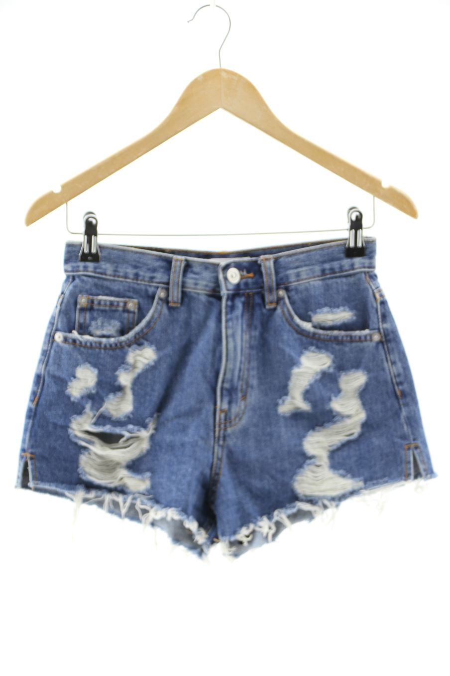 Shorts Pull & Bear de la taille 34, de couleur bleu de denim