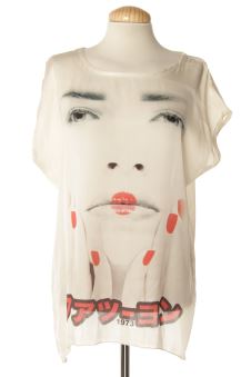 Blouse à manches courtes L Miss Miss
