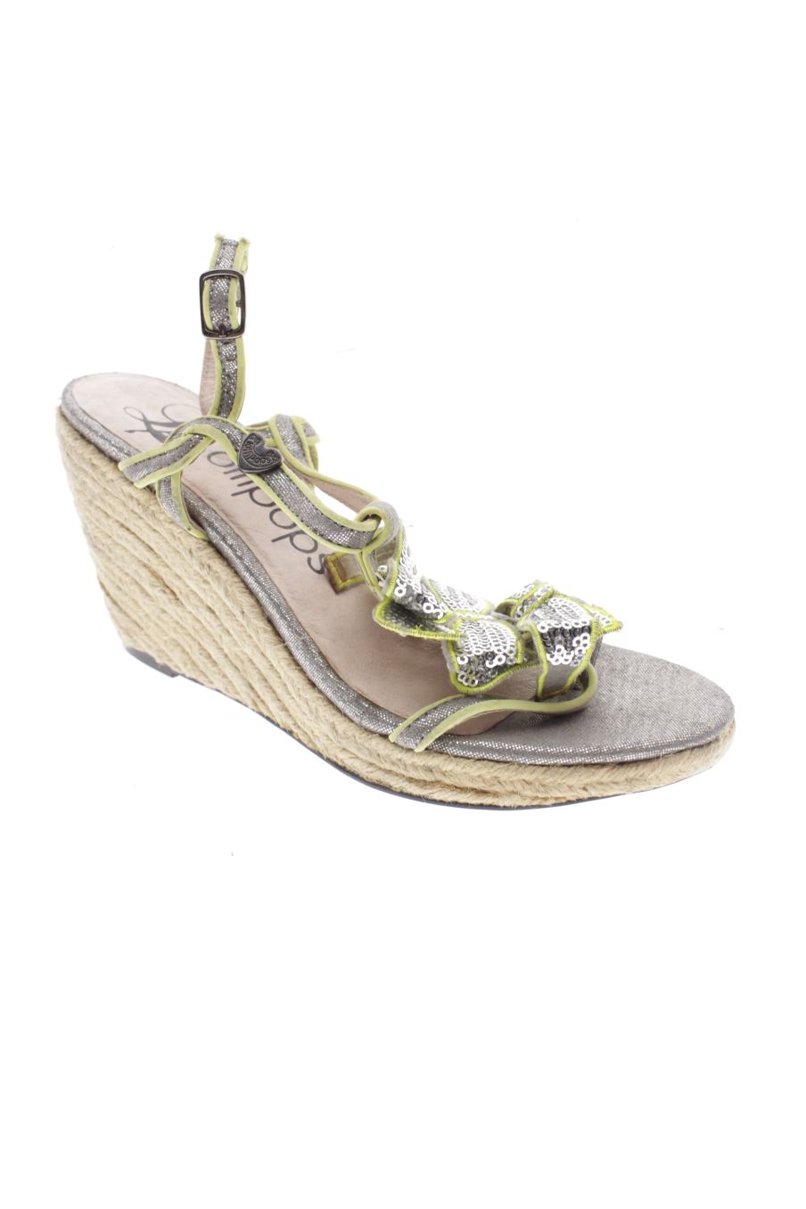 Sandalias tacon de Lollipops de la talla 37, de color plateado de