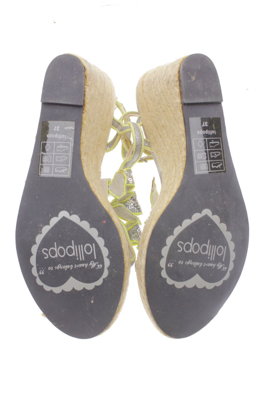 Sandalias tacon de Lollipops de la talla 37, de color plateado de