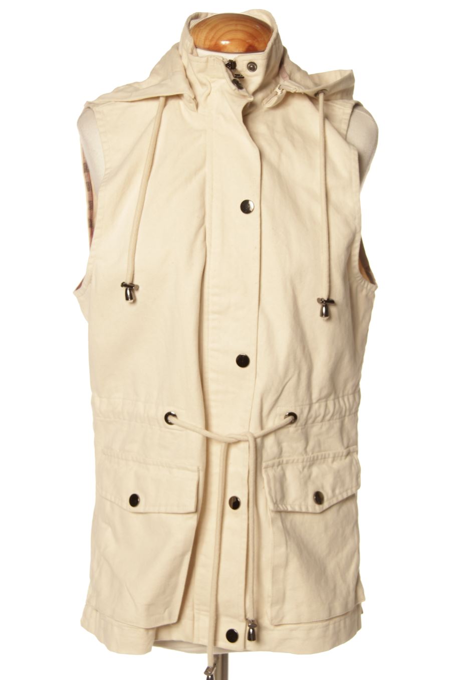 Boléro sans manches dorado de la taille S, de couleur beige