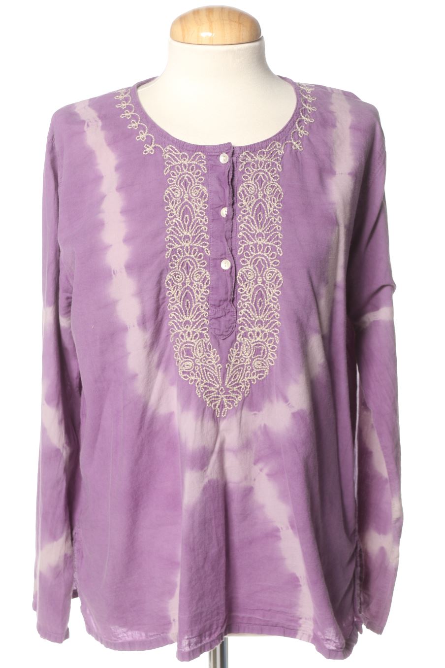 Blusa a maniche lunghe de natura de la talla L, de color viola