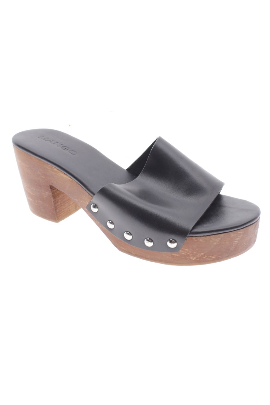 Sandalias tacon de Mango de la talla 37, de color negro de