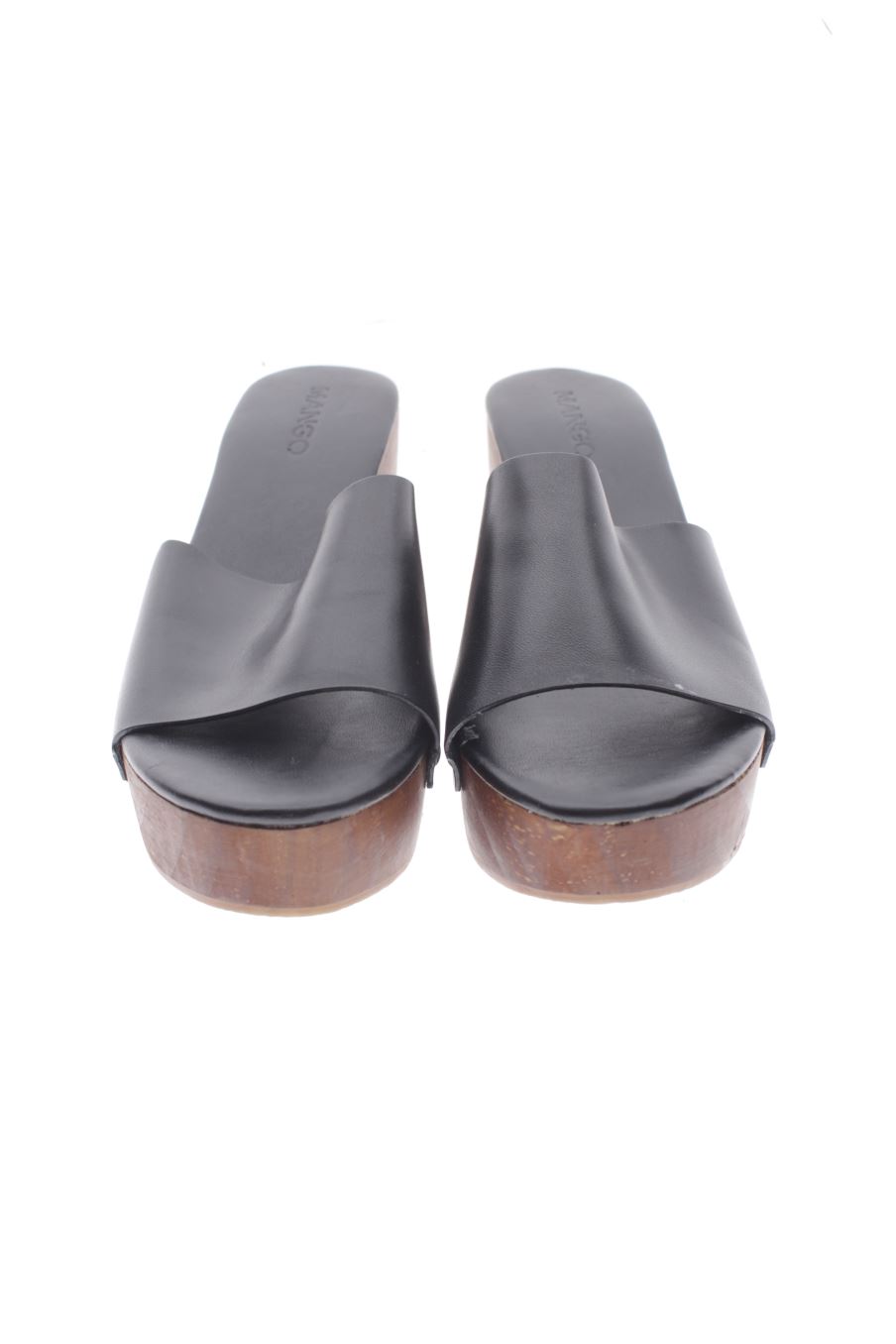 Sandalias tacon de Mango de la talla 37, de color negro de