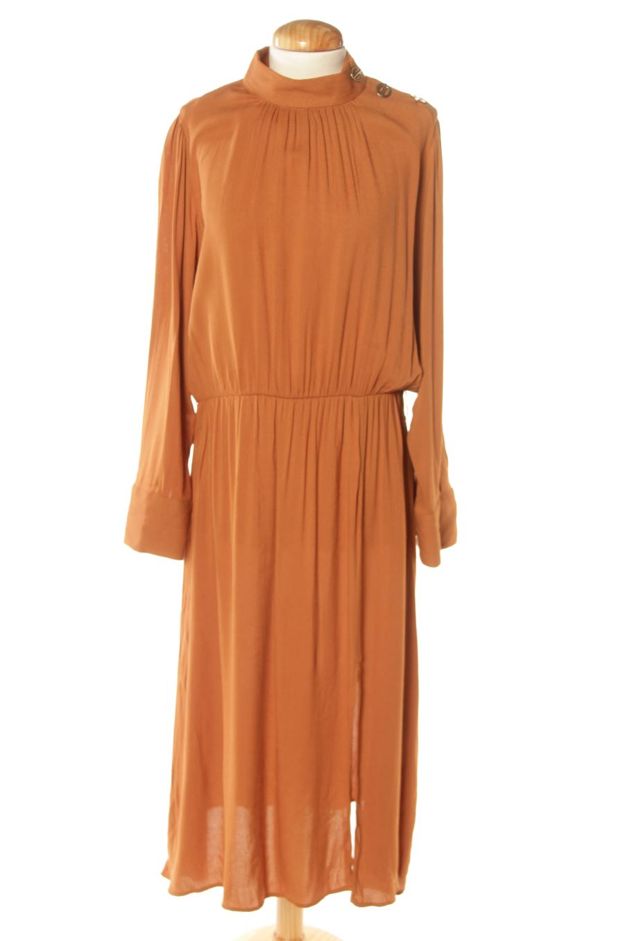 Robe casual Zara de la taille L, de couleur marron