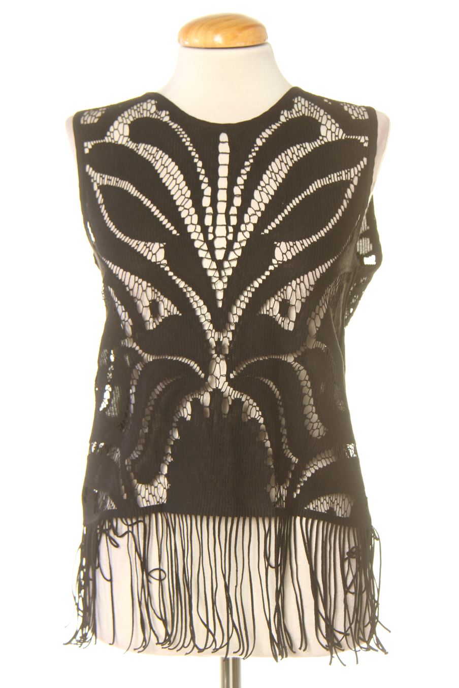 Blouse à manches courtes Zara de la taille S, de couleur noir