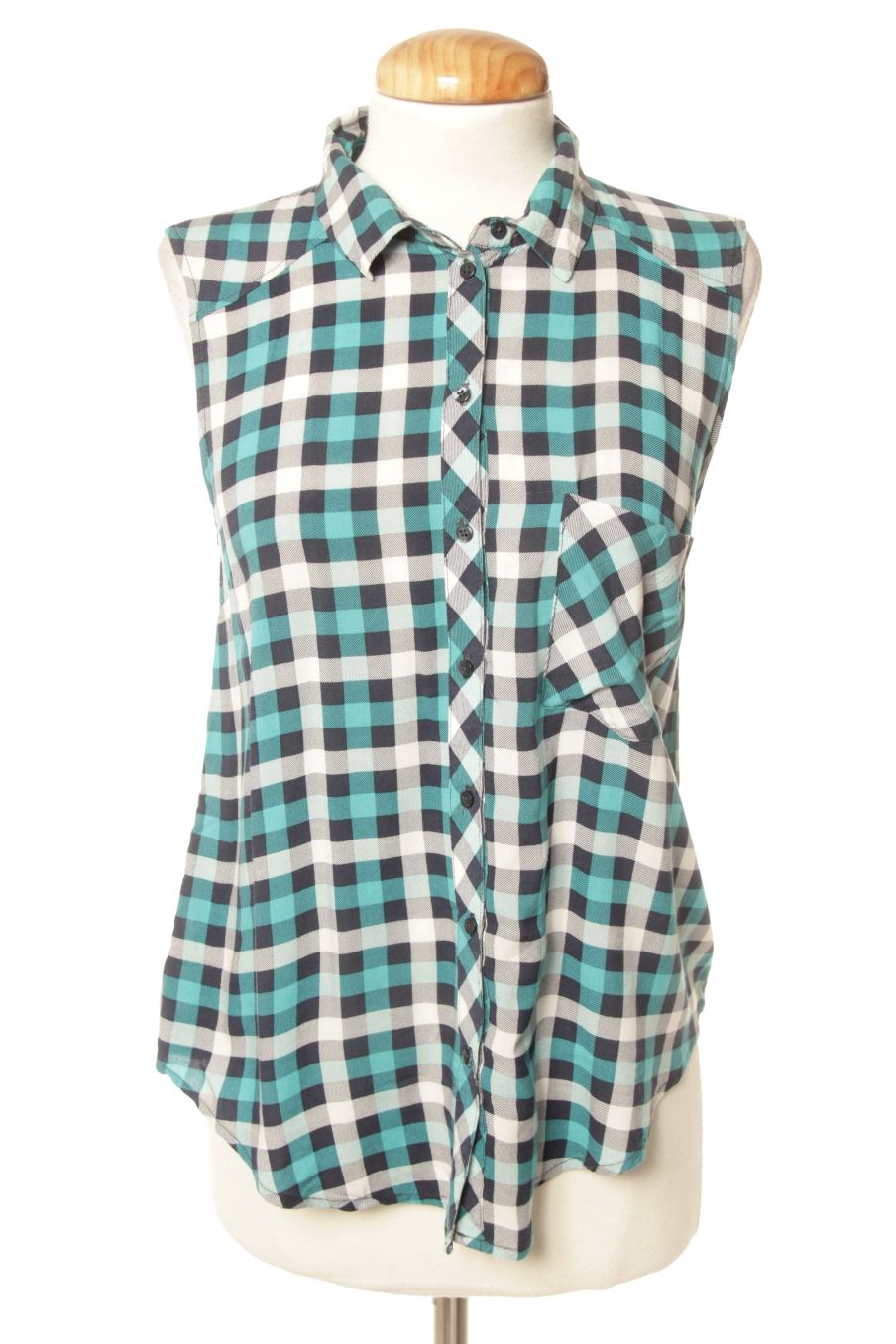 Ärmelloses Hemd von Bershka Größe M, Farbe Kariert, für