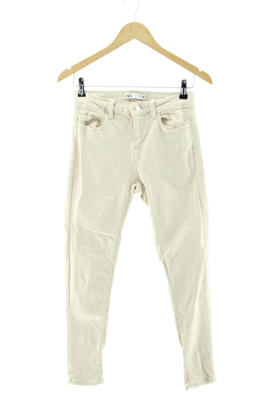 Jeans Zara de la taille 36, de couleur beige de denim