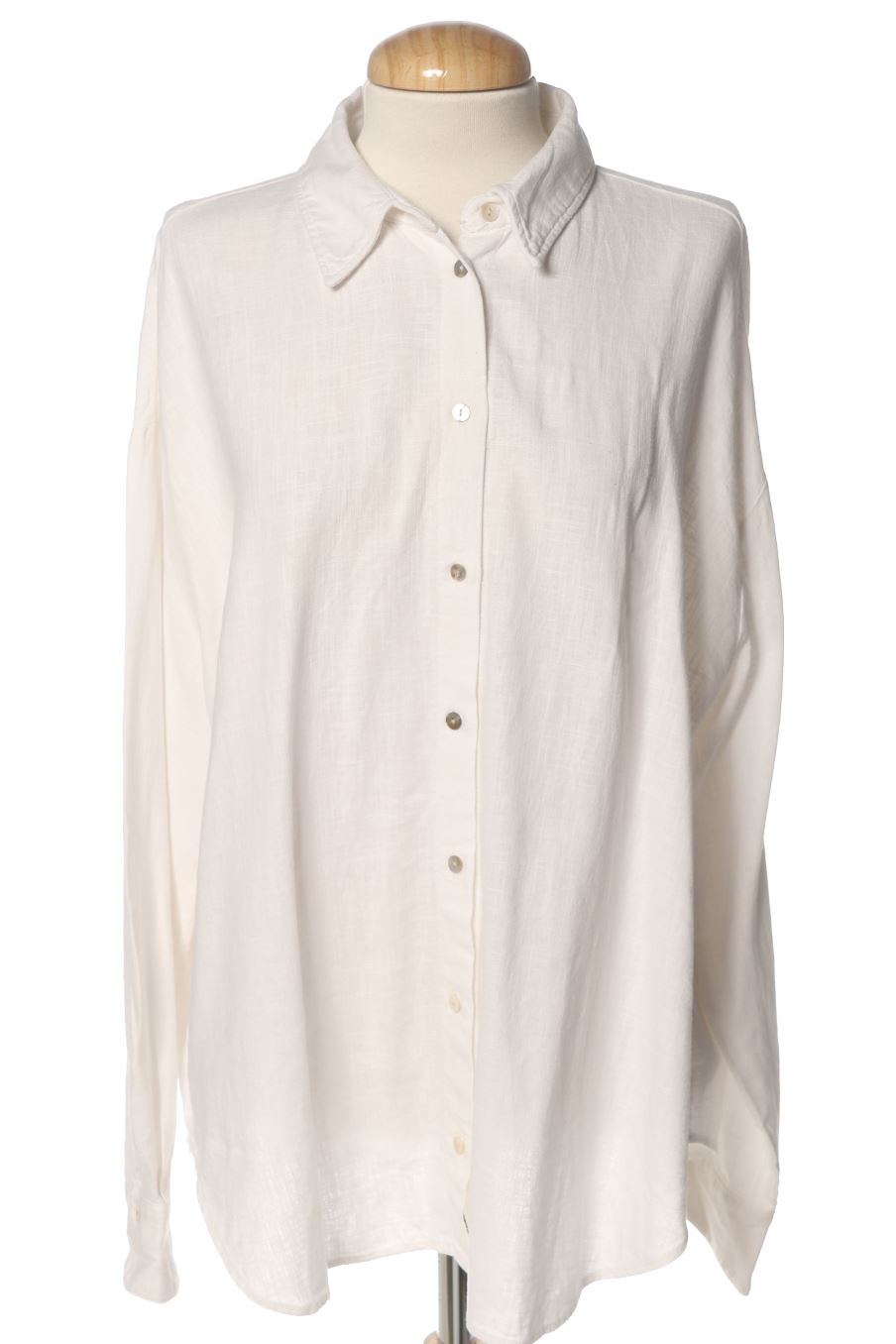 Camicia de Zara de la talla L, de color bianco
