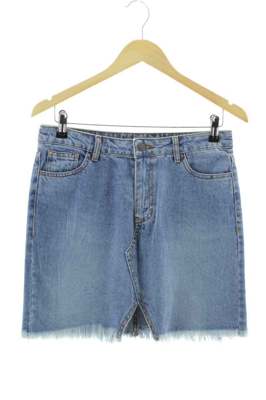 Jupe mekkdes de la taille L, de couleur bleu de denim