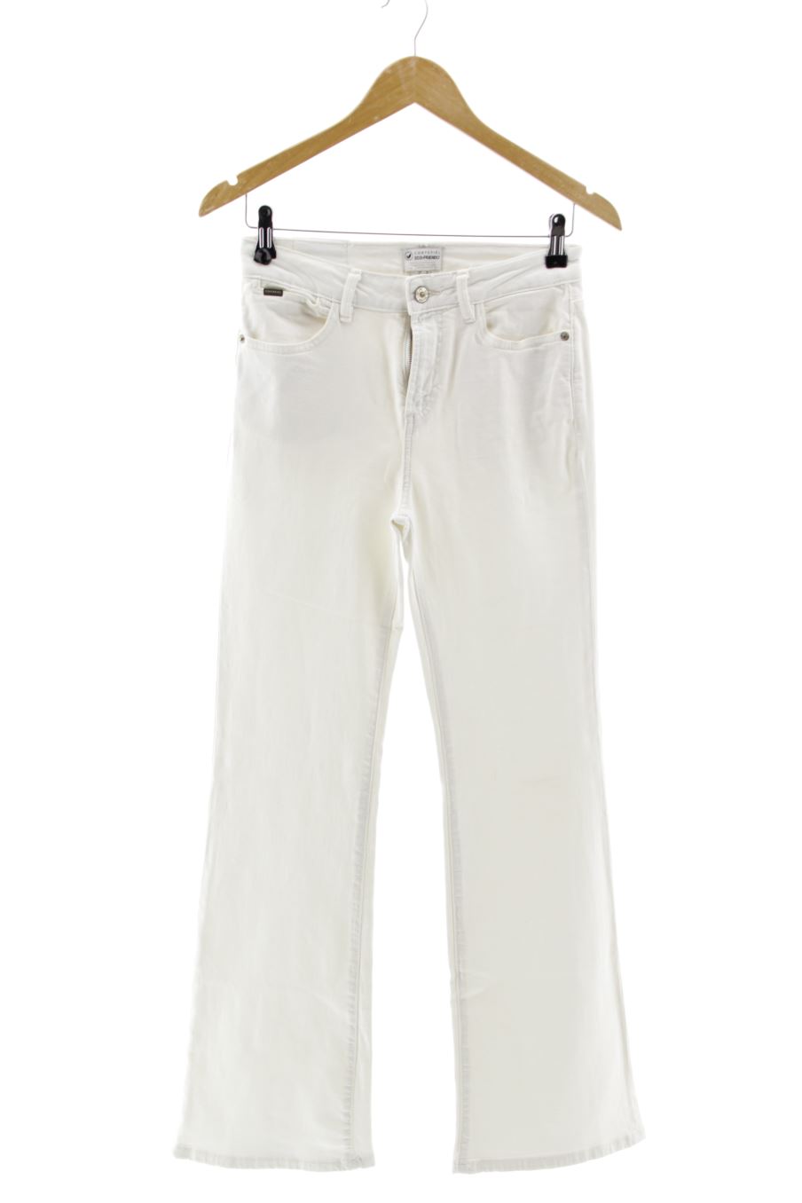 Jeans Cortefiel de la taille 38, de couleur blanc de denim