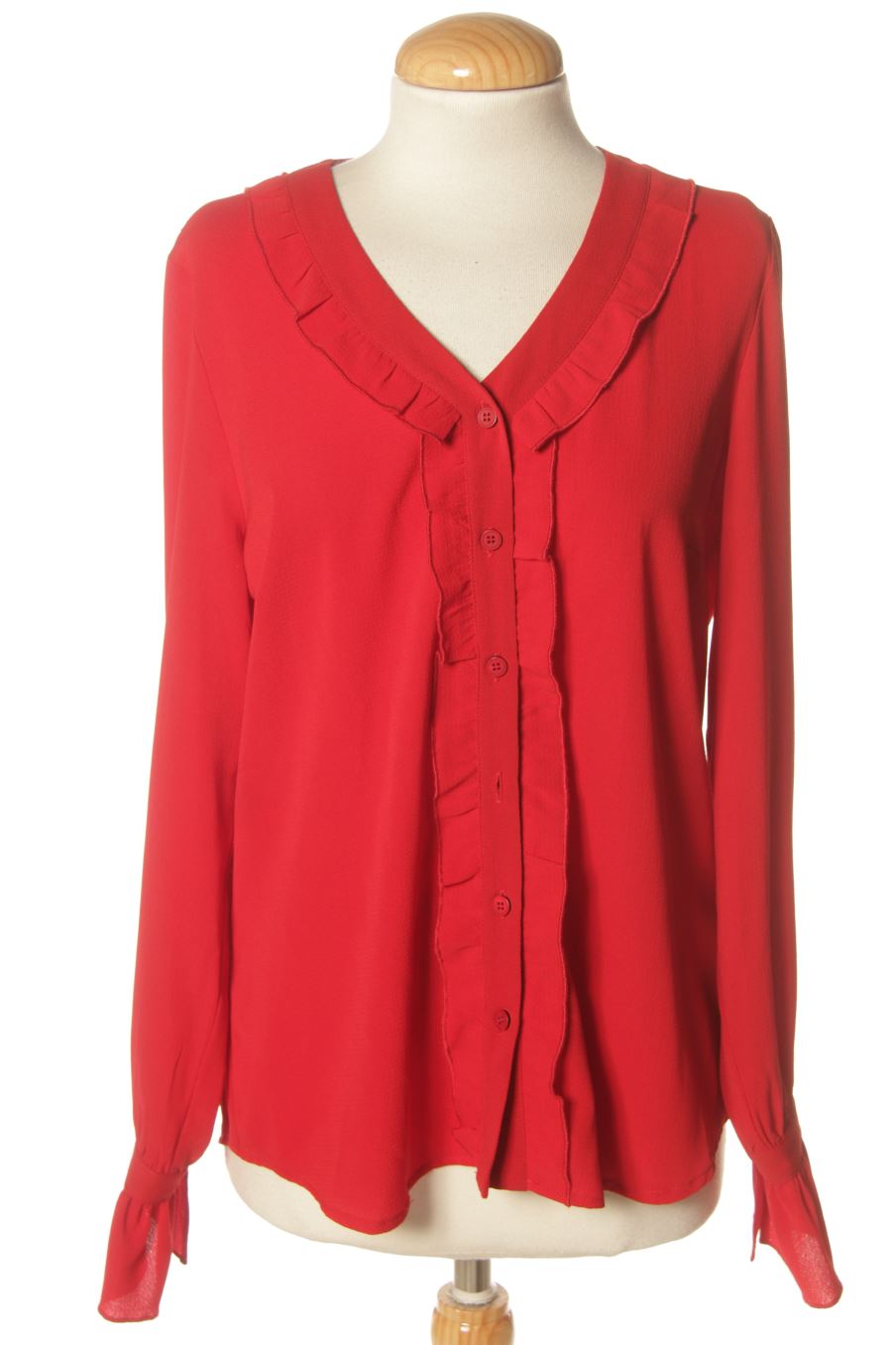 Blouse à manches longues Divas de la taille 40, de couleur rouge