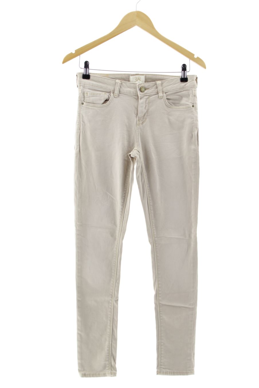 Vaquero de Zara de la talla 38, de color beige de ropa vaquera
