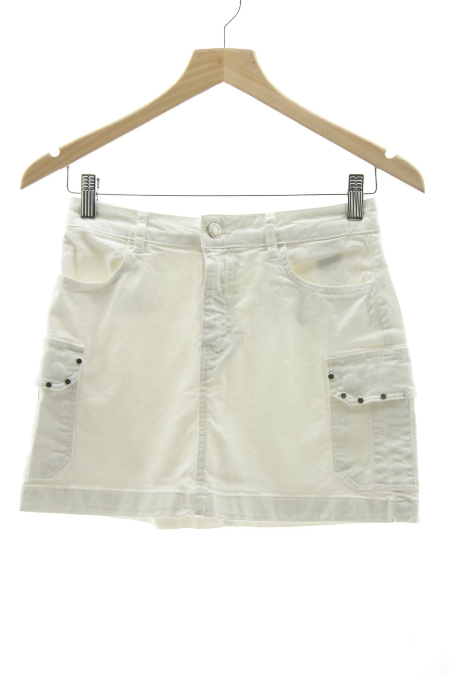 Aufwändiger Rock von Brownie Größe 36, Farbe Weiss, aus Jeanskleidung für
