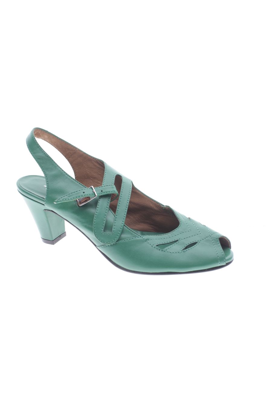 Sandalen mit Absatz von Re-Mix Vintage in der Grösse 39, in der Farbe grün aus
