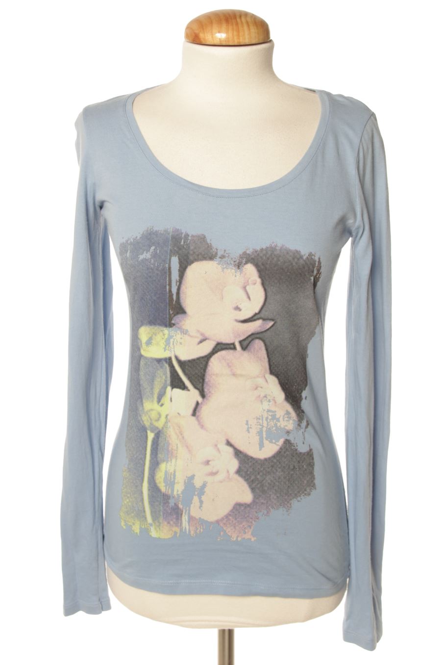 T-shirt à manches longues Benetton de la taille XS, de couleur bleu