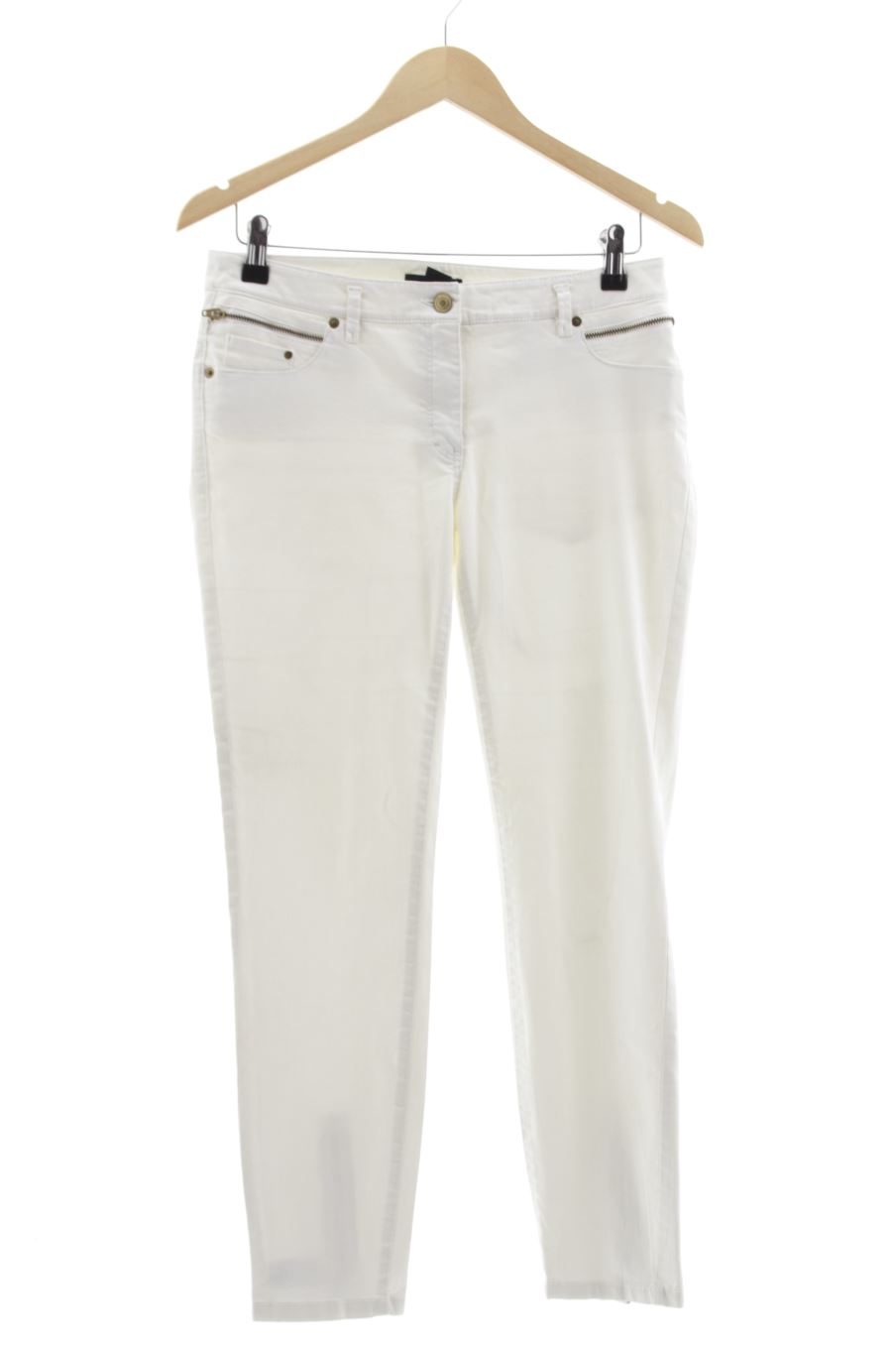 Vaquero de H&M de la talla 38, de color blanco de ropa vaquera