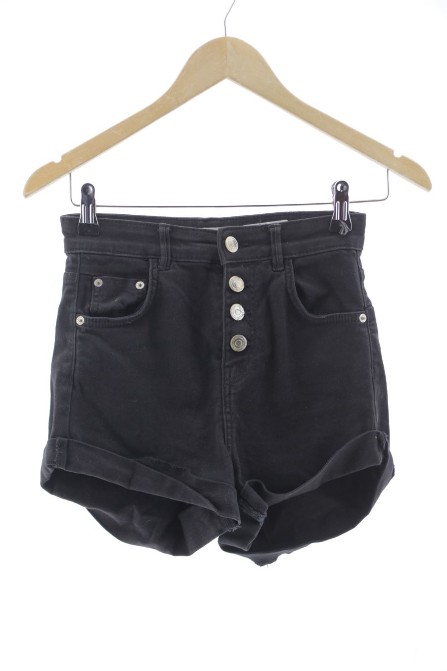 Kurze Hose von Bershka Größe 34, Farbe Schwarz, aus Jeanskleidung für
