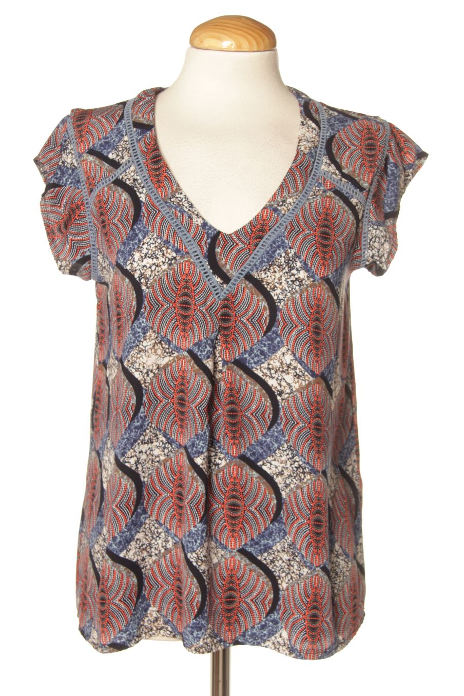 Blouse à manches courtes ruedesabbesses de la taille S, de couleur imprimés