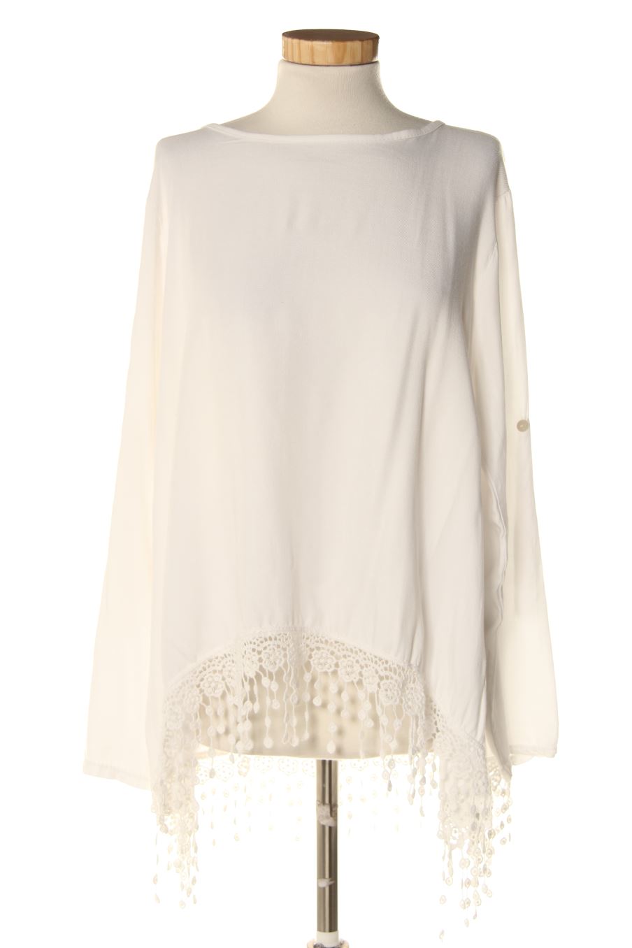 Blusa a maniche lunghe de Made in italy de la talla S, de color bianco