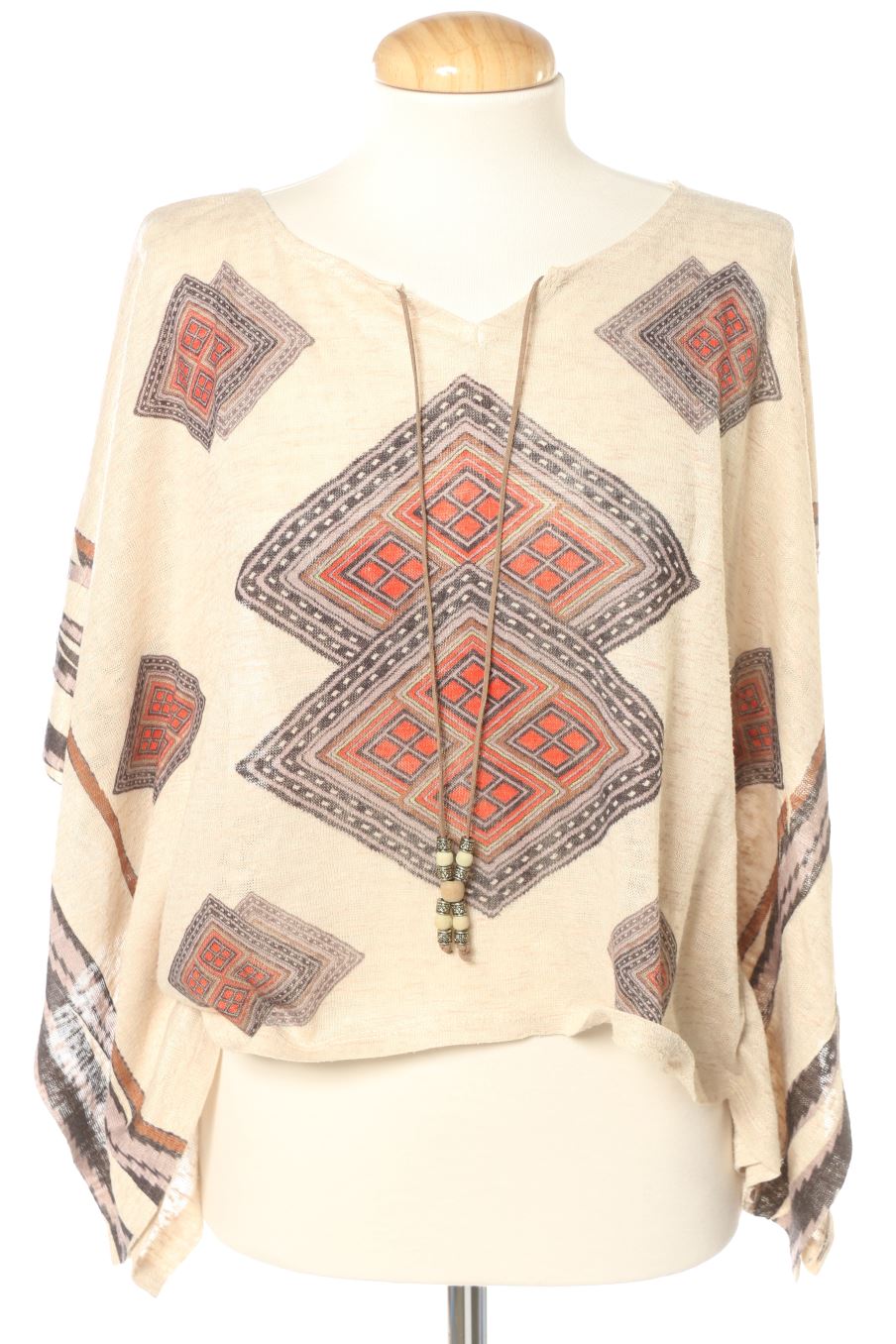 Blouse à manches courtes Qed london de la taille L, de couleur beige
